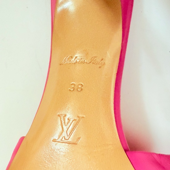 Louis Vuitton Pink Leather Revival LV Monogram Heels mules EU 38 - Picture 6 of 9